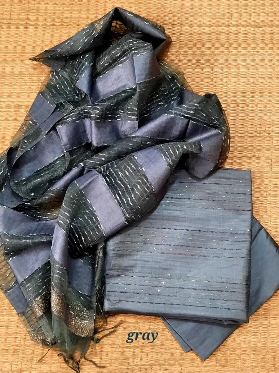 HANDLOOM COTTON SUITS WITH FANCY WEAVING